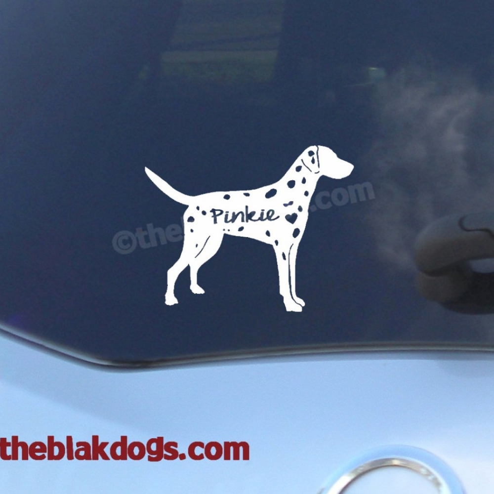 Dalmatian Silhouette Vinyl Sticker personalized Car Decal Blakdogs Vinyl Designs