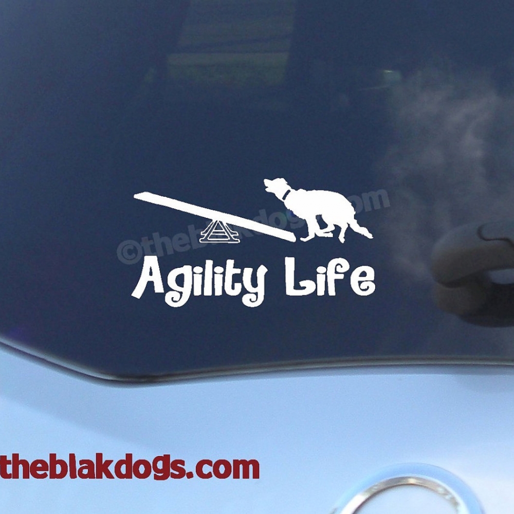 Agility Life, Agility Teeter, Vinyl Sticker Car Decal, Retriever ...